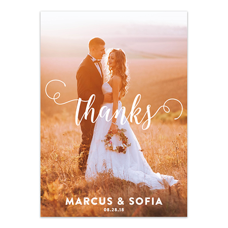 Wedding Thank You Magnet - Swirled Script